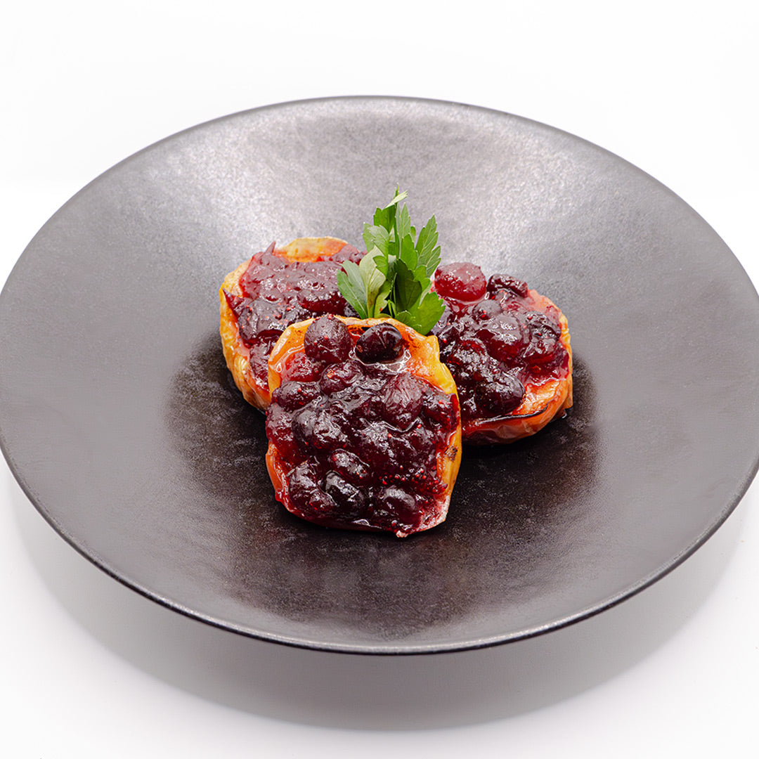 Apfel gefüllt mit Preiselbeeren