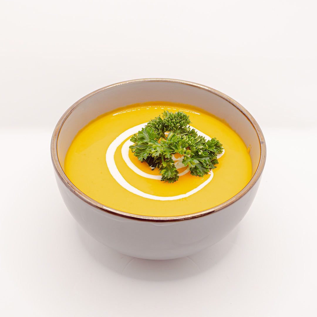 Kürbis-Ingwer-Suppe mit Kokosmilch