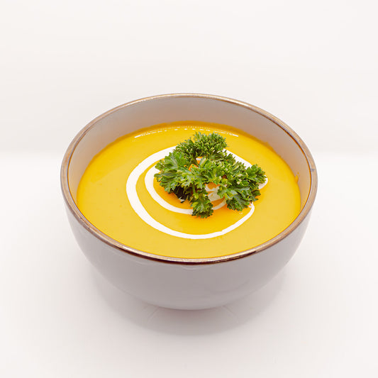 Kürbis-Ingwer-Suppe mit Kokosmilch